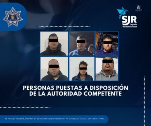 Policía de San Juan del Río frustra robo de vehículo de carga y asegura a 6 personas.