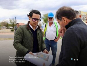 Supervisan rehabilitación del Parque Loma Alta en San Juan del Río