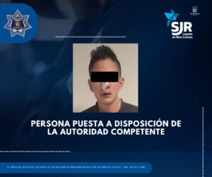 Nota Informativa: Detienen a presunto responsable de robo en Lomas de San Juan