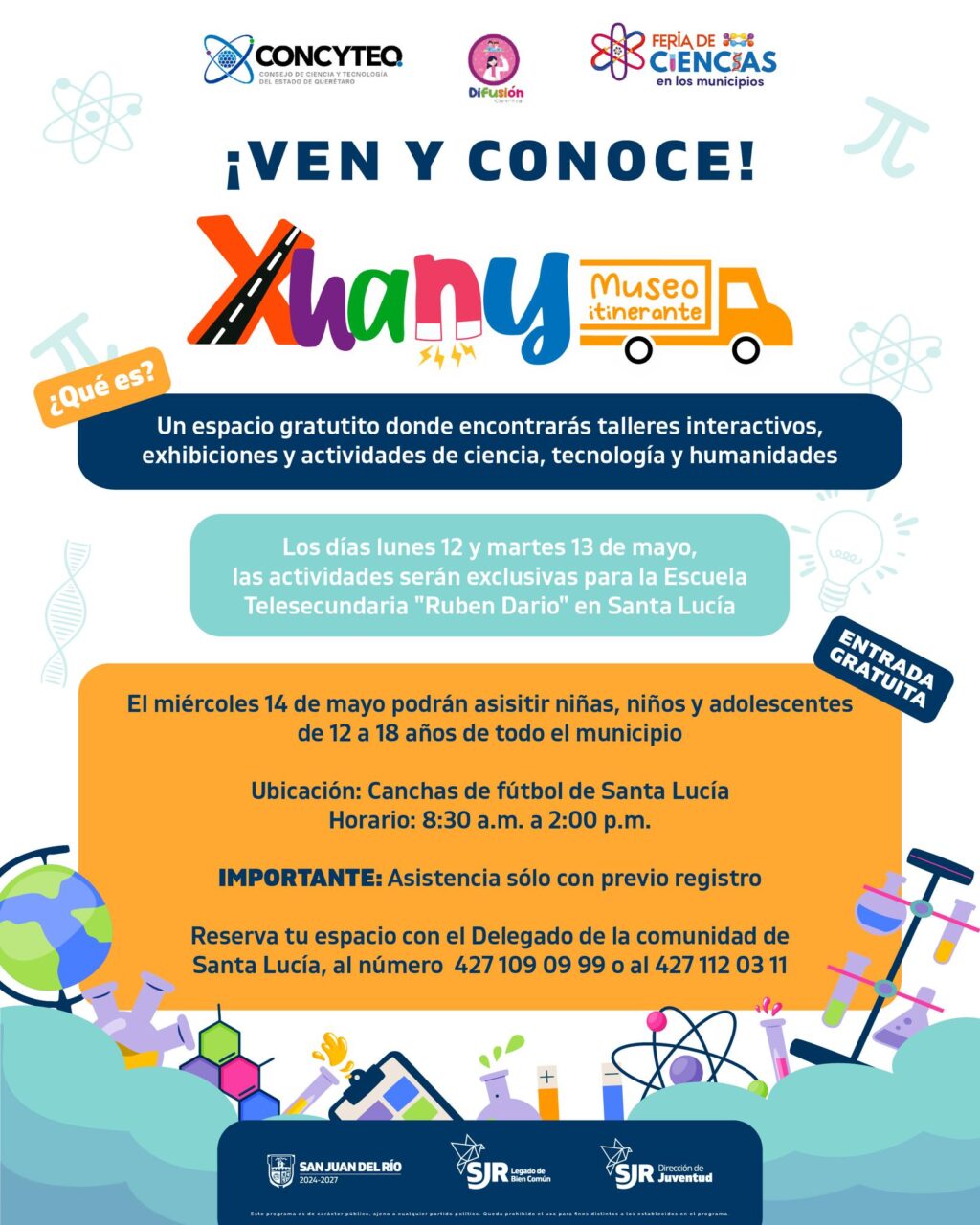 Xhany y la Feria de Ciencias llegan a Santa Lucía con el Museo Itinerante de Ciencia y Tecnología