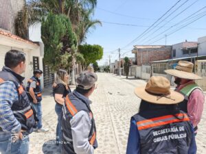 Supervisan avances en calle Hacienda La Llave en Las Haciendas