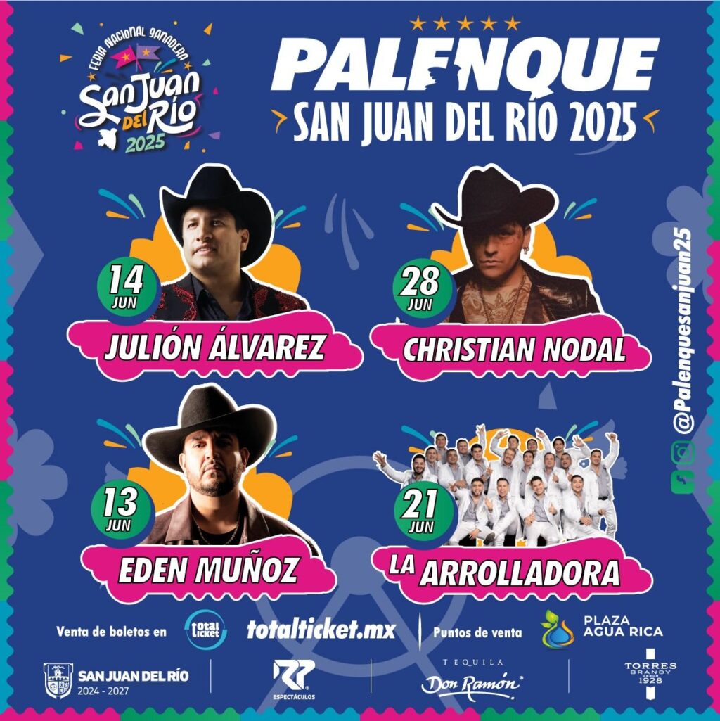 Palenque San Juan del Río 2025 presenta cartel oficial con grandes figuras de la música regional mexicana
