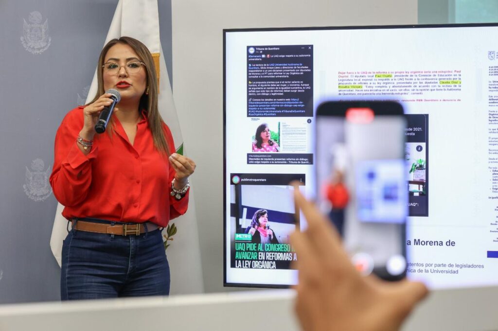 Diputada Claudia Díaz Gayou reitera respeto a la autonomía de la UAQ y llama a construir puentes por la igualdad sustantiva