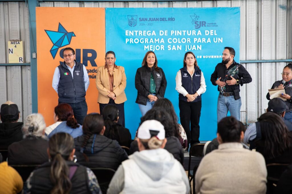 Gobierno Municipal de San Juan del Río realiza la primera entrega de pintura del Programa “Color para un Mejor San Juan.