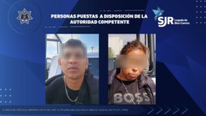 Aseguran motocicleta y detienen a dos personas en la colonia Centro por delitos contra la salud y resistencia a la autoridad