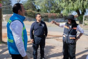 Roberto Cabrera supervisa trabajos de obra en el bulevar Pablo Cabrera