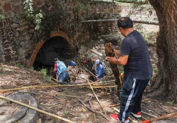 Realizan jornada de limpieza en el Río San Juan para prevenir riesgos por lluvias