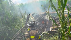 Cae avioneta en Santa Matilde; cuerpos de emergencia atienden el incidente