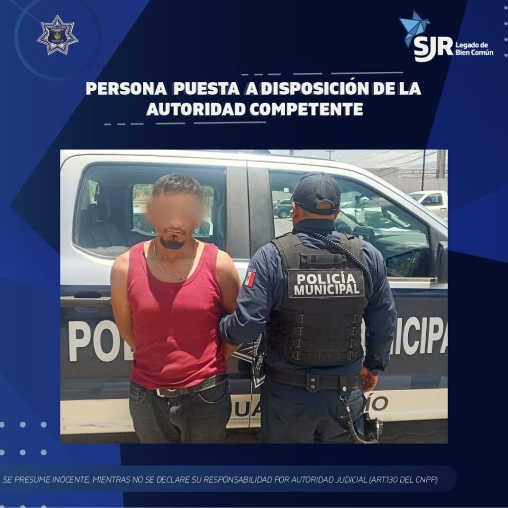 Detienen a hombre por presunta violencia familiar agravada en San Pedro Ahuacatlán