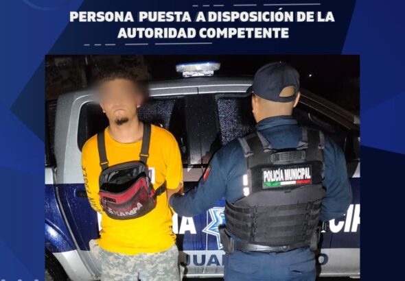 Detienen a hombre por presunto robo a comercio en Cerro Gordo