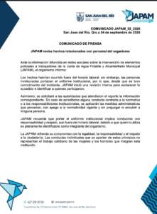 JAPAM revisa hechos relacionados con personal del organismo