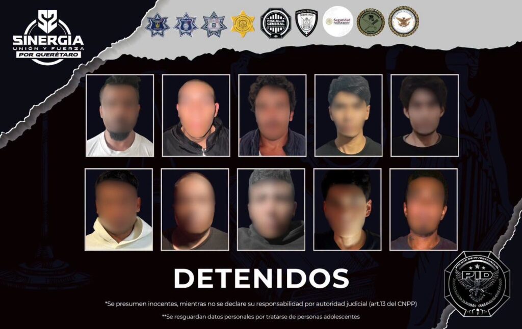 ¡OPERATIVO EN CUATRO MUNICIPIOS DE QUERÉTARO DEJA 10 DETENIDOS!