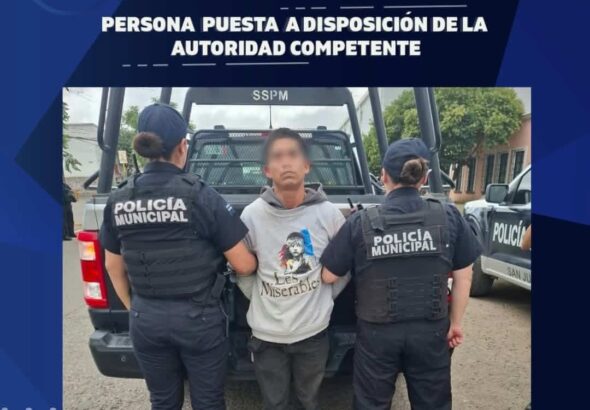 DETIENEN A HOMBRE POR PRESUNTA RESISTENCIA A LA AUTORIDAD EN VALLE DE ORO