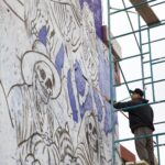 Alistan mural con elementos históricos y alusivos al Día de Muertos en San Juan del Río